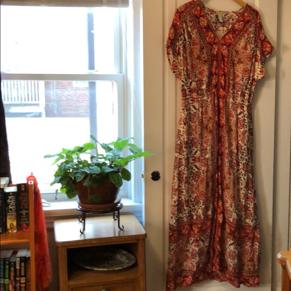 Floral boho maxi dress